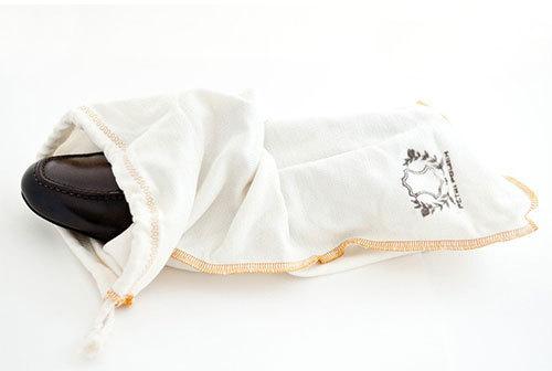 Printed Cotton Fabric Shoe Bag, Color : White