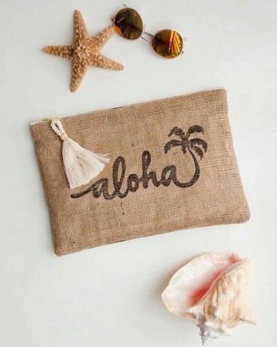  Plain Jute Cosmetic Pouch, Size : Customised