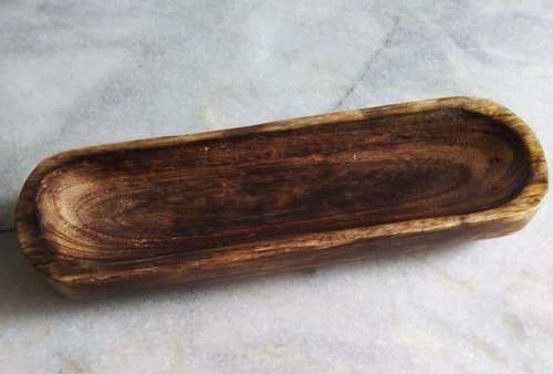 Rectangle Wooden Serving Platter, for Kitchen, Size : 12x4x1 Inch