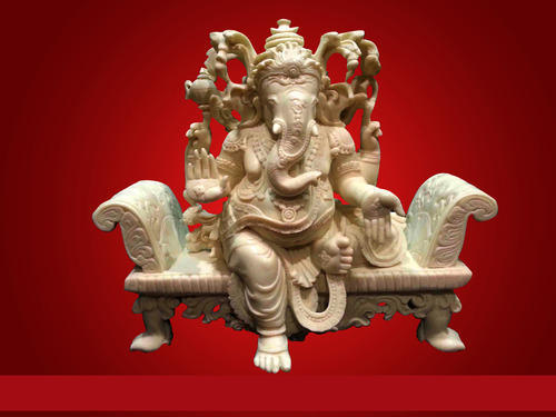 Shriji Ganesh Ivory Statue, Packaging Type : White Corrugated Box