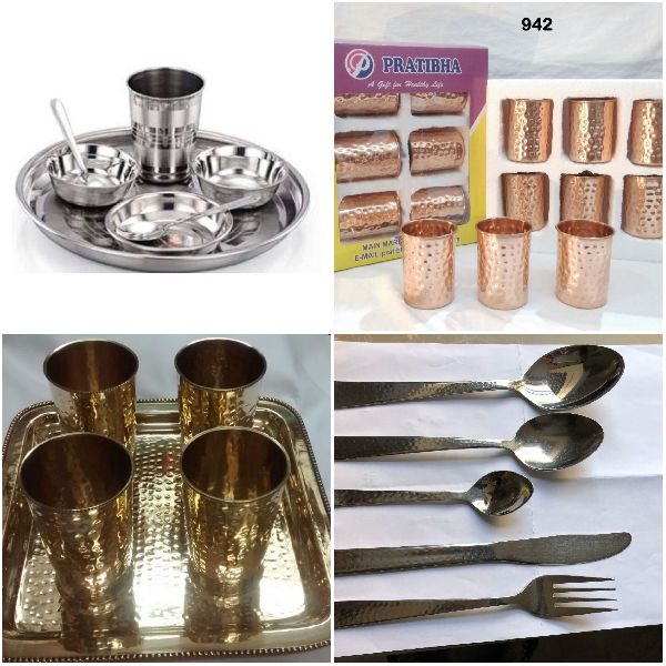 Polished Plain Brass Kitchenware Cutlery Set, Style : Modern
