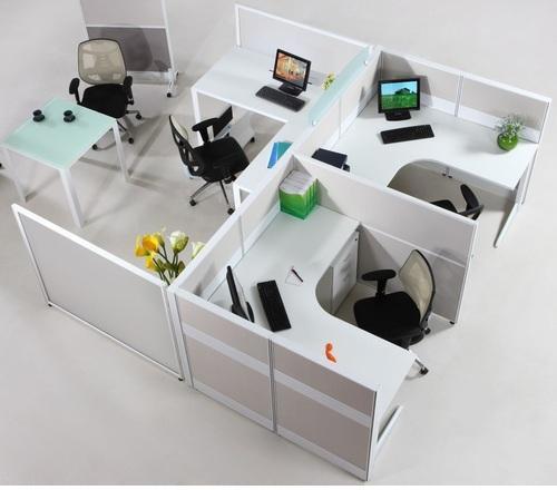 Wooden Office Workstation, Color : White