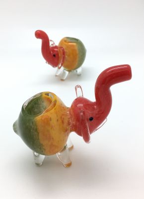 Elephant Shaped Glass Smoking Pipes, Size : 3 Inch