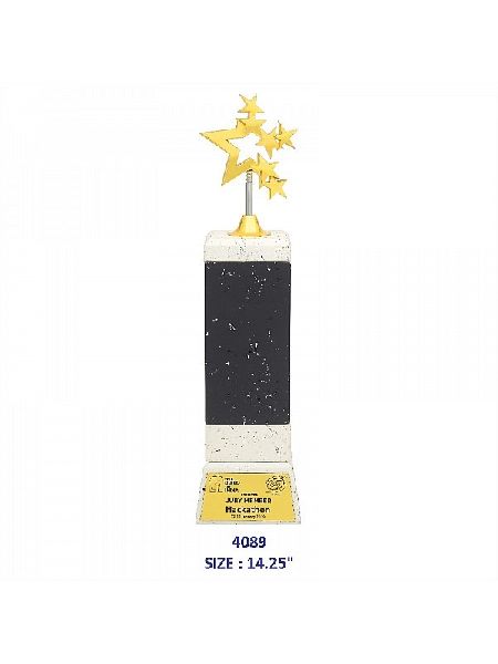 Premium wooden trophy with metal star tree (Single Size)