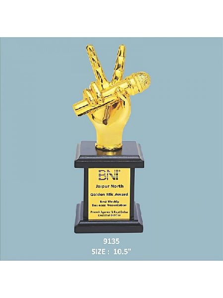 Resin Mike Trophy with wooden Base (Single Size)