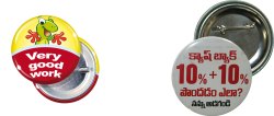 Printed Metal Round Badges, for School, College