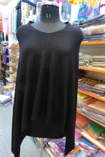 Cashmere Knitted Poncho, Size : 115 X 230 cm