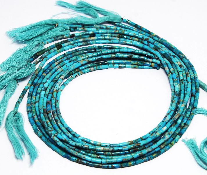 Natural Arizona Blue Turquoise Smooth Round Beads