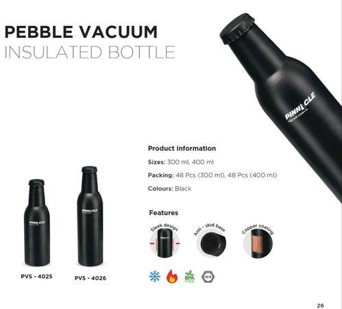 Pinnacle Pebble Vacuum Insulated Bottle, Packaging Type : Paper Box