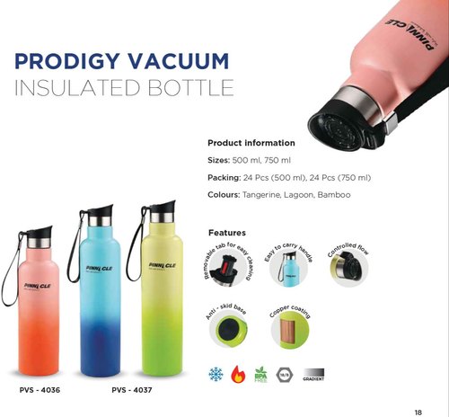Pinnacle Prodigy Vacuum Insulated Bottle, Packaging Type : Paper Box