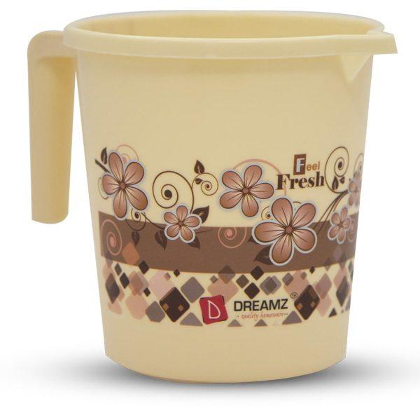 Dreamz Round Printed Plastic Mug, for Bathroom, Capacity : 1.5Ltr, 1Ltr