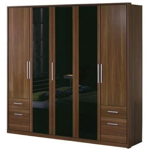 Metal MDF Wardrobe, Color : Brown