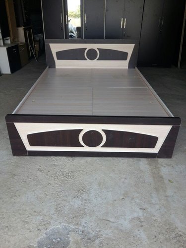 wooden double bed