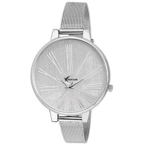Rich Club Stainless Steel Analog Silver Watch, Occasion : Formal Wear