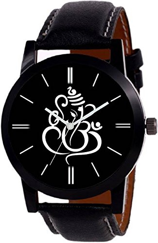 Ganpti Dial Black Strap Analog Watch - M136