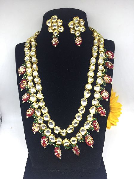 Buy Maroon Kundan And Pearls Indian Jewellery Necklace Set Online Shopping  Online From Surat Wholesale Shop.