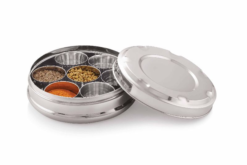 Stainless Steel Angel Mobilo Masala Dabba, Color : Silver
