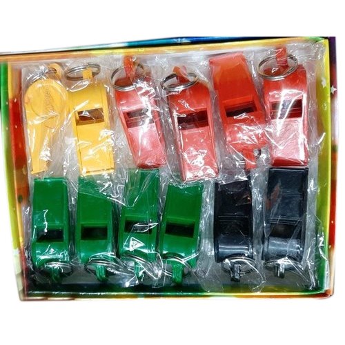 Plastic Whistle, Color : Yellow, Red, Green Black