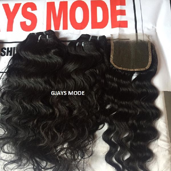 Virgin Unprocessed Human Hair Bundles, for Parlour, Personal, Style : Curly, Wavy
