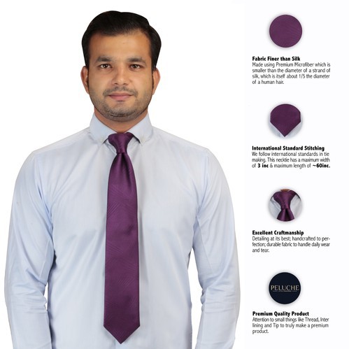 Plain Neck Tie, Size : 15-18 inch