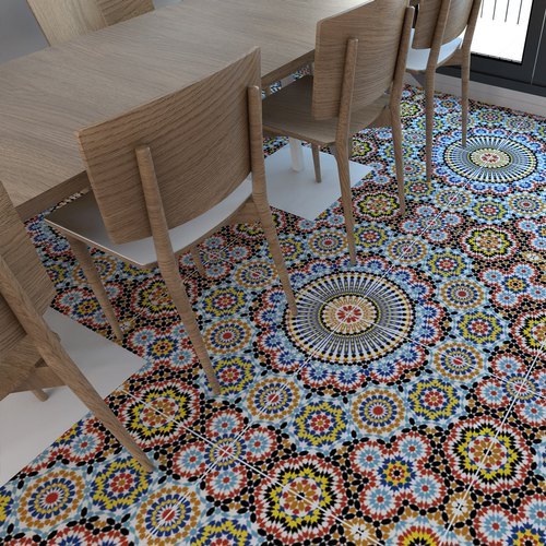 Square Printed Ceramic Floor Tiles, for Kitchen, Interior, Size : 400X400mm