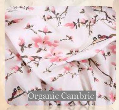 Organic Cambric Fabric, for Textile Industry, Width : 20 Inch, 30 Inch