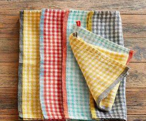 Rectangle Cotton Organic Tea Towels, for Kitchen, Size : Standard