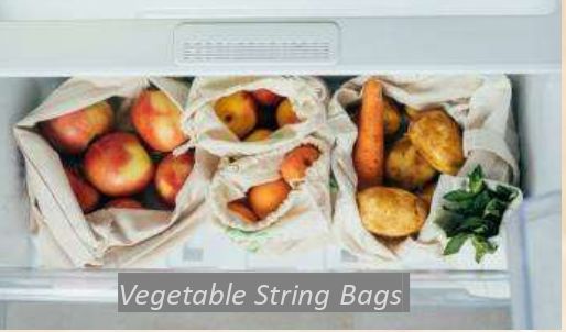 Cotton Organic Vegetable String Bags, for Packaging, Technics : Machine Made