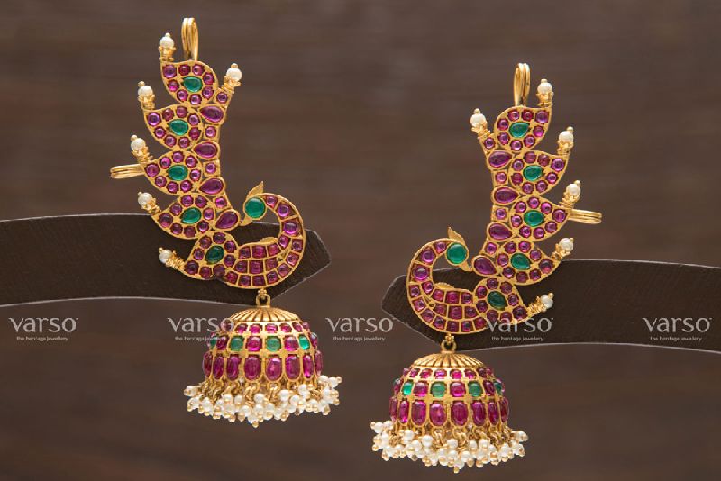 Fashion Earring Peacock Design Jhumki, Specialities : Shiny Look, Perfect Shape, Good Quality, Fine Finishing