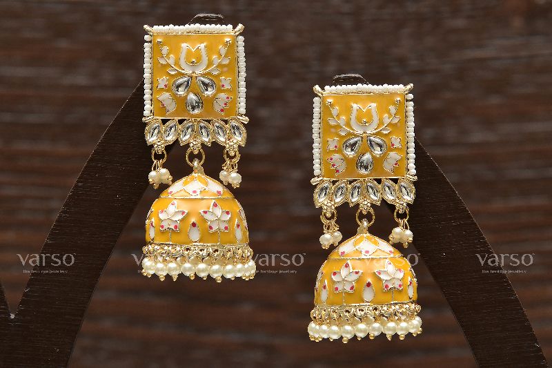 Flower Print Jhumki Earring