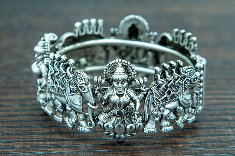 Silver Antique Temple Bangle