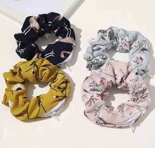 FASHION ALLEY satin hair scrunchies, Packaging Size : 12 PC OPP