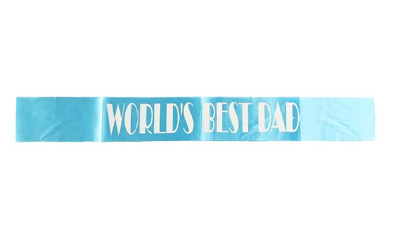 HIPPITY HOP BLUE WORLD BEST DAD PRINTED SASH FOR PARTY