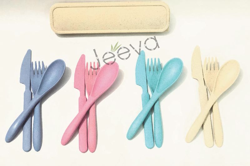 Wheat Straw Eco friendly cutlery, for Home, Corporate, Size : Multisize