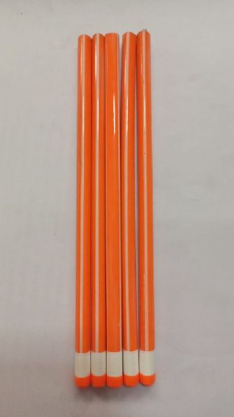 Orange and White Stripes Wooden Pencil