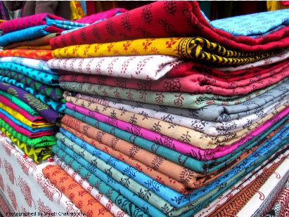 Silk Block Print Fabric, for Garments, Blazer, Width : 44-45 Inch