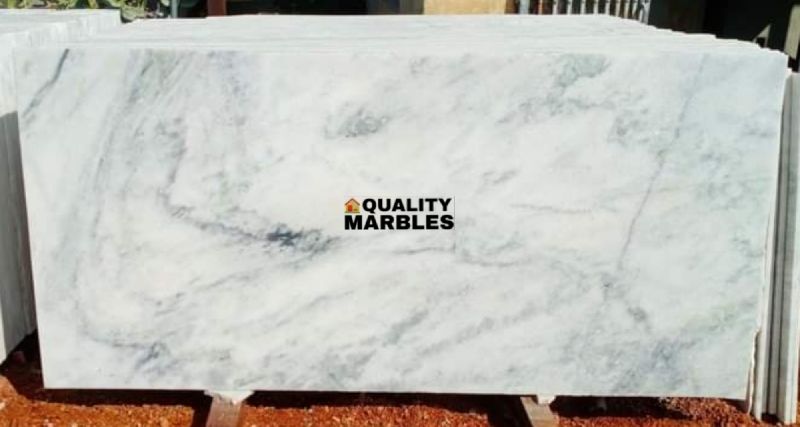 Square Polished dharmeta white marble slabs, for Floring, Feature : Fine Finished