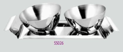 Steel 2 Pcs Taper Bowl with Tray