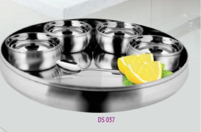 Round Steel Belly Thali Set, for Home, Hotel, Feature : Good Quality, Shiny Look
