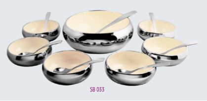 Round Steel Colored Belly Bowl Set, for Crockery, Gift Purpose, Feature : Good Quality