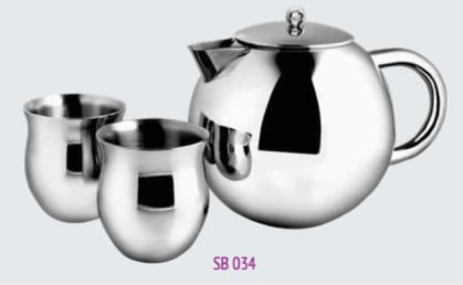 Steel Tea Set, Color : Silver