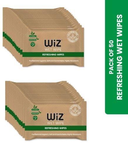 Cotton Wiz Wet Wipe, Packaging Type : Packet