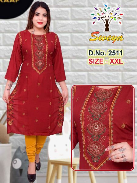 Non Polished kurti with siquence work, for casual, Feature : Fine Finishing, Good Quality, Stylish