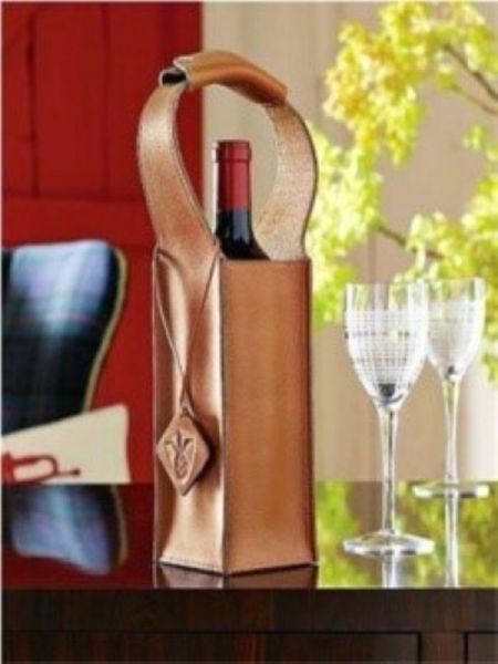 CARA BROWN  LEATHER BOTTLE HOLDER- ANGIE'S INDI