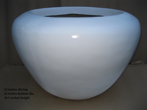 Round Fiber Planter Pots, Color : White