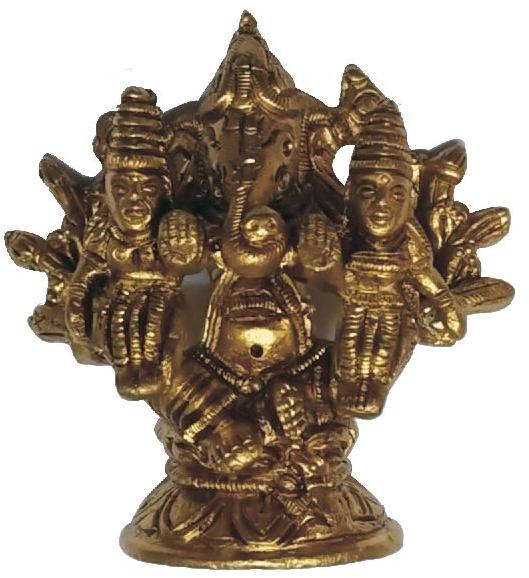 S9031-19 - Wish Fullfilling Sidhi Budhi Ganapathi Idol Brass Ganesh Tantra 3inch 246grams