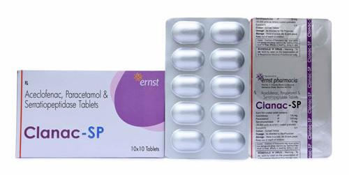 Aceclofenac, Paracetamol and Serratiopeptidase Tablets
