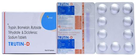 Trypsin, Bromelain,  Rutoside Trihydrate and Diclofenac Sodium Tablets