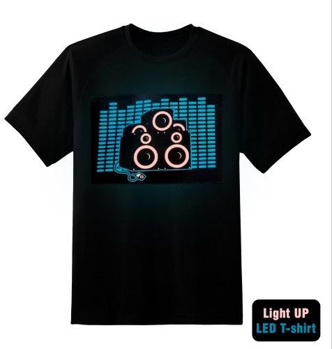 Link LED T Shirt, Color : Black