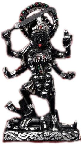 White Metal kali maa statue, Color : Silver